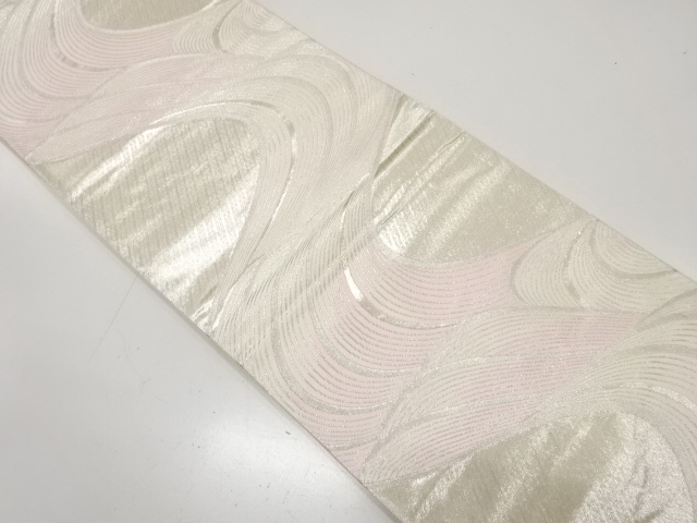 アンティーク　流水模様織り出し袋帯（着用可）